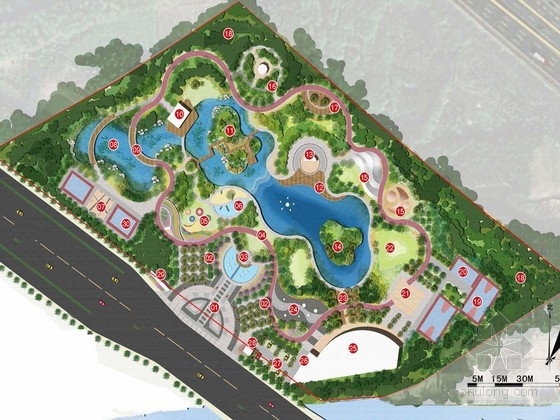 景观水系方案cad资料下载-[苏州]生态水系体育公园景观规划设计方案