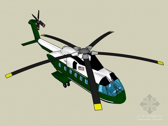 直升机停机坪面积资料下载-直升机SketchUp模型下载