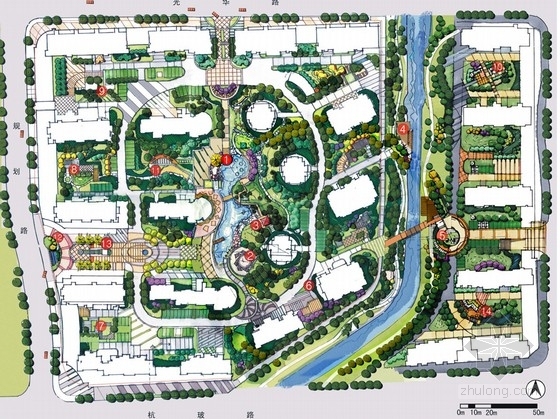 2020住宅小区方案设计资料下载-[杭州]现代简约住宅小区景观方案设计