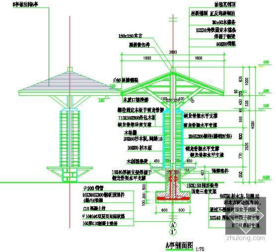 [安徽]大型住宅小区景观绿化工程招标文件及工程量清单(含施工图纸)-剖面图