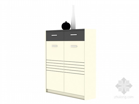 现代餐边柜3d模型资料下载-现代边柜3D模型下载