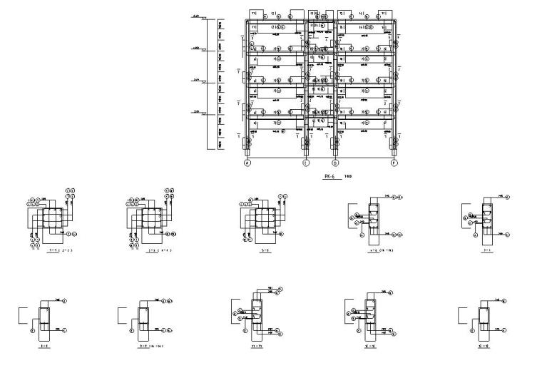 [四层]框架教学楼毕业设计（计算书、部分建筑结构）-一层框架配筋图