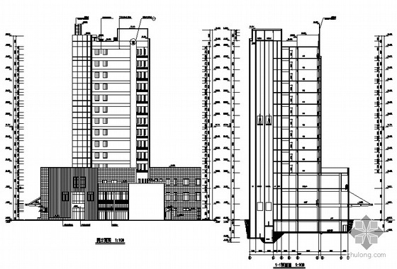 某沿街十四层酒店式公寓建筑施工图- 