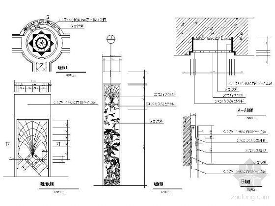 壁炉造型墙施工图资料下载-造型墙详图