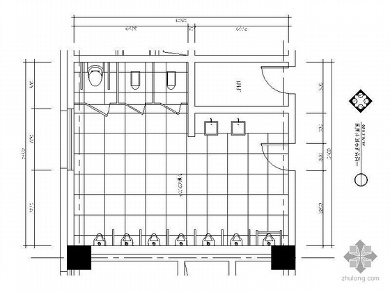 公共卫生间室内装修设计图资料下载-男卫生间室内装修图