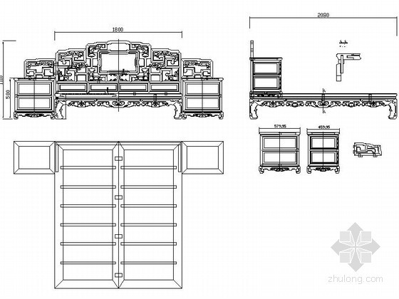 明清室内CAD资料下载-明清古典家具高低床