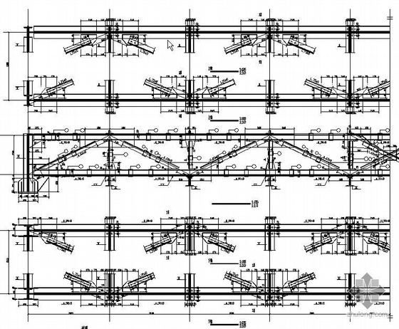 70米跨钢结构资料下载-某28米跨钢结构桁架图纸