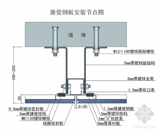 搪瓷钢板施工工艺(节点详图)