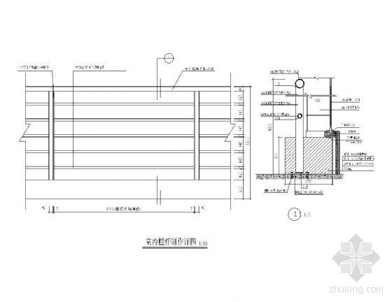 商场栏杆CAD图资料下载-商场室内栏杆详图