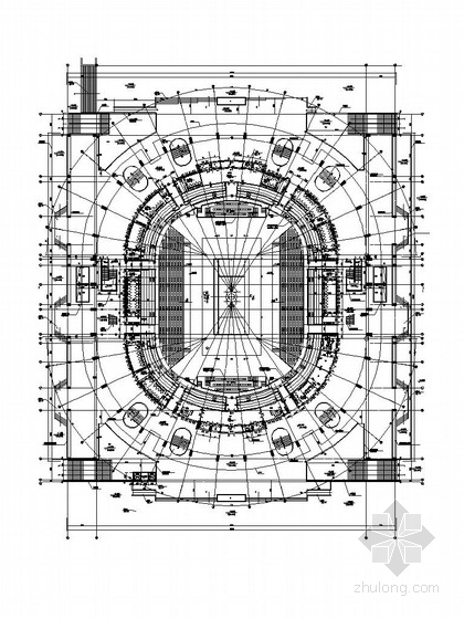 [大连]市级框架结构特级网球场建筑施工图-市级框架结构特级网球场建筑首层平面图 