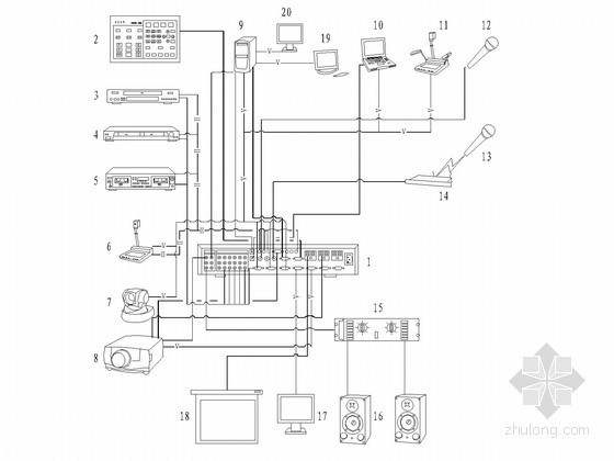语音实验室电气施工图纸-多媒体教室网络结构图 