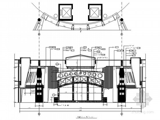 [苏州]工业园区标志性建筑之一青少年活动中心室内装修施工图（含方案）机器人展示大厅立面图