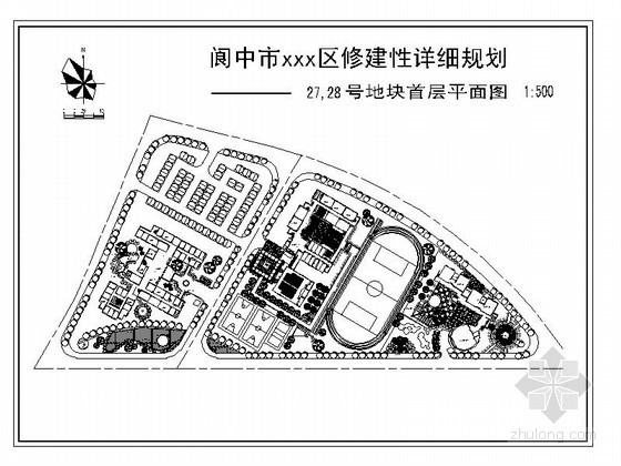 住宅区详细规划规划深度资料下载-[阆中]某地区修建性详细规划27、28、30、31号地块竖向设计图