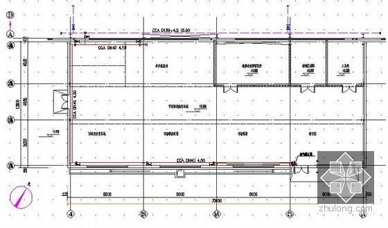 [广东]2015年钢架结构车间建筑安装工程预算书(含图纸)-压缩空气管道平面图