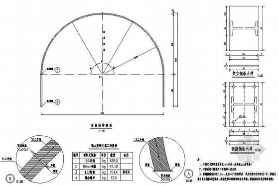 分离式双洞隧道进口加强段型钢拱布置节点详图设计