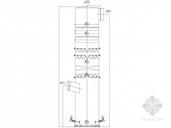 锅炉房脱硫塔大样图-脱硫塔立面图 