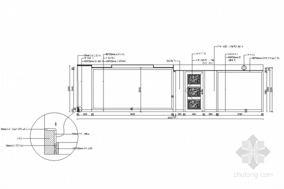 [湖南]大型建设集团总部总裁办公室装修图-[湖南]大型建设集团总部总裁办公室室内装修图立面图