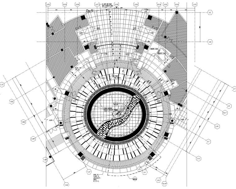 [海南]三亚五星度假酒店公共区域设计施工图-1一层大堂地坪图