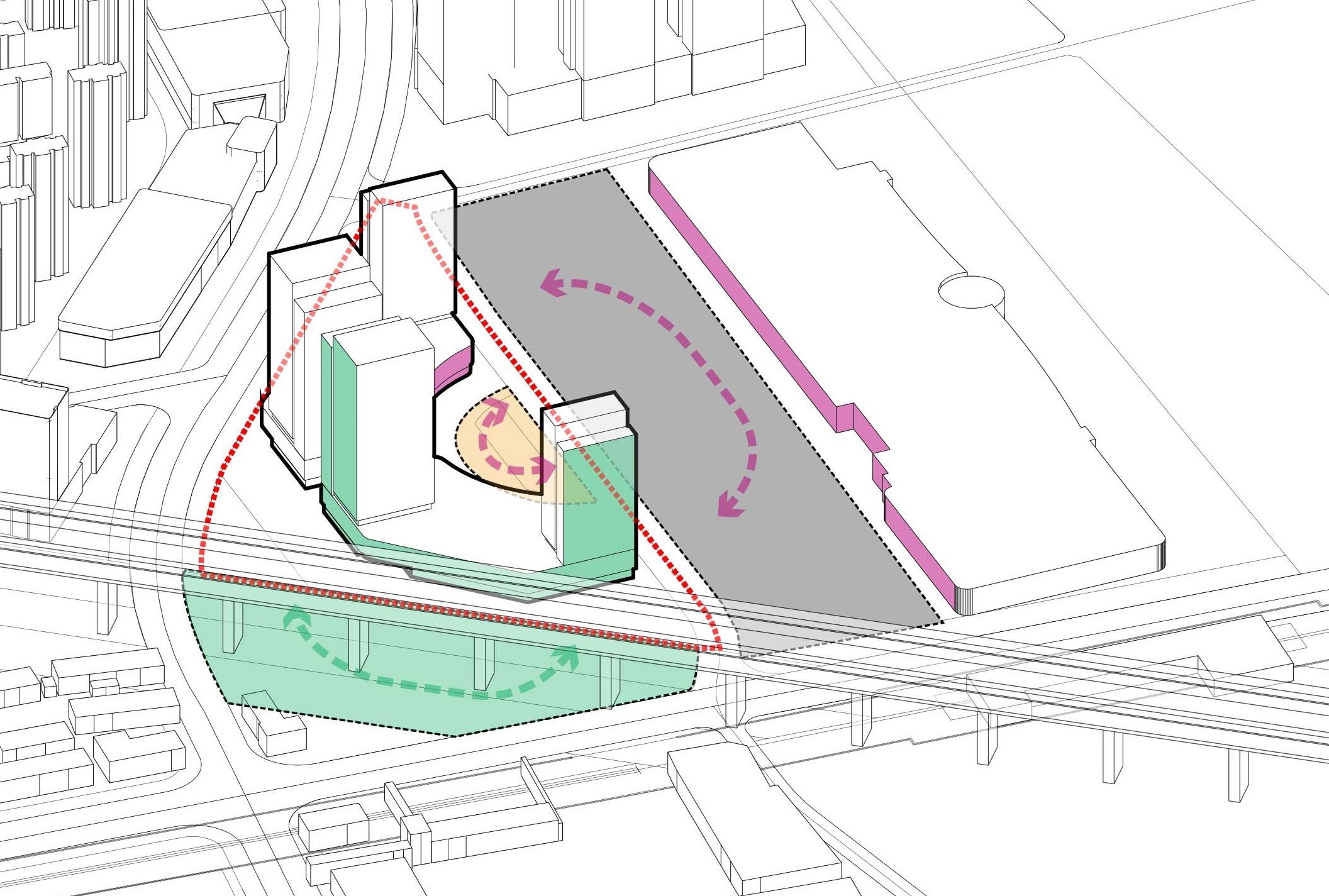 天津曼哈顿商业建筑大尺度开放空间分析图