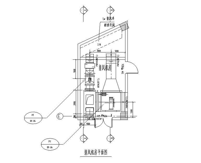 排风机房平面图