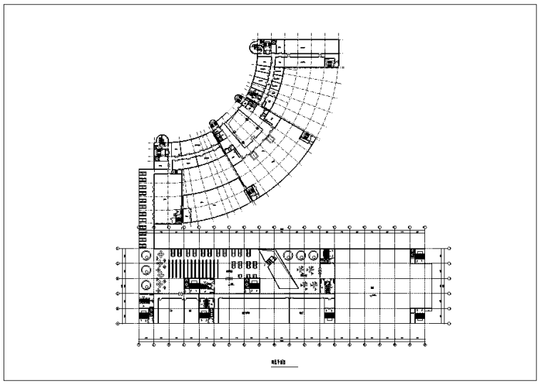 首都图书馆2至10层各层施工平面图-四层平面图