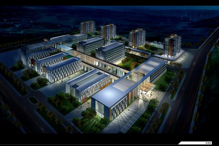 [河南]某市第七人民医院迁建项目方案设计文本PDF(45页)-夜间效果图