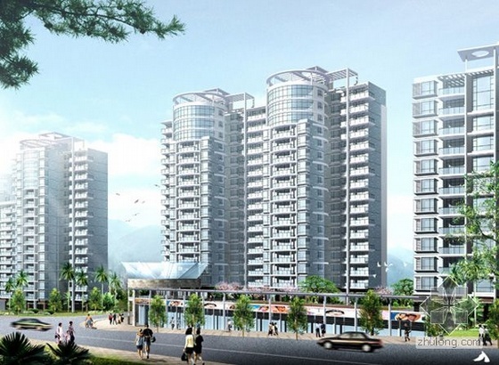 高层住宅小区鸟瞰图资料下载-某高层住宅小区设计文本