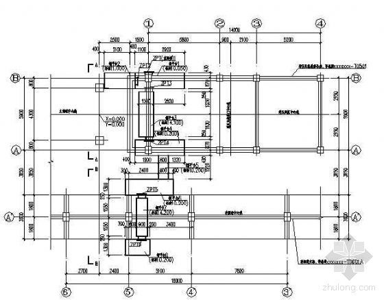电厂平台图纸资料下载-某电厂脱硫设施检修钢平台结构图纸