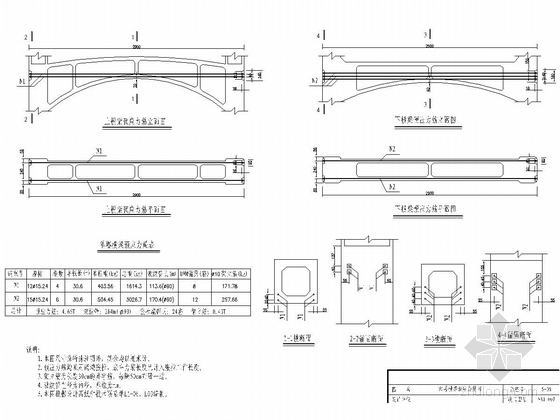 双索面自锚式悬索桥竣工图(142张)-索塔横梁预应力筋图