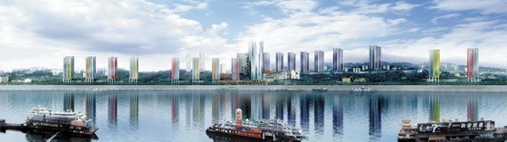 滨江居住规划设计资料下载-[重庆]某滨江高层居住区规划方案文本