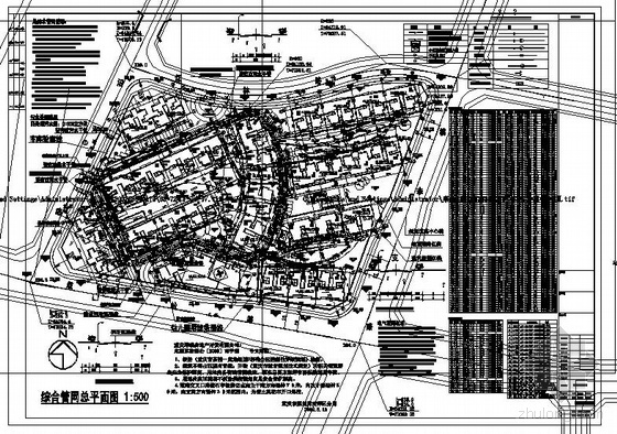 商业综合体施工总平面图资料下载-重庆某小区综合管网总平面图