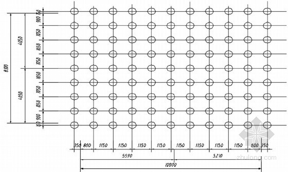 [江苏]设备基础加固工程二重管高压旋喷桩施工方案-桩位平面布置图 