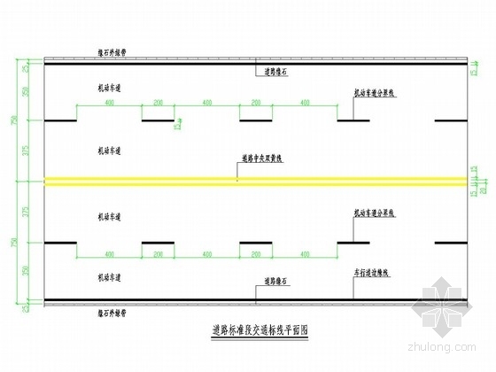 市政交通工程标线资料下载-白改黑市政道路交通工程设计套图（12张）