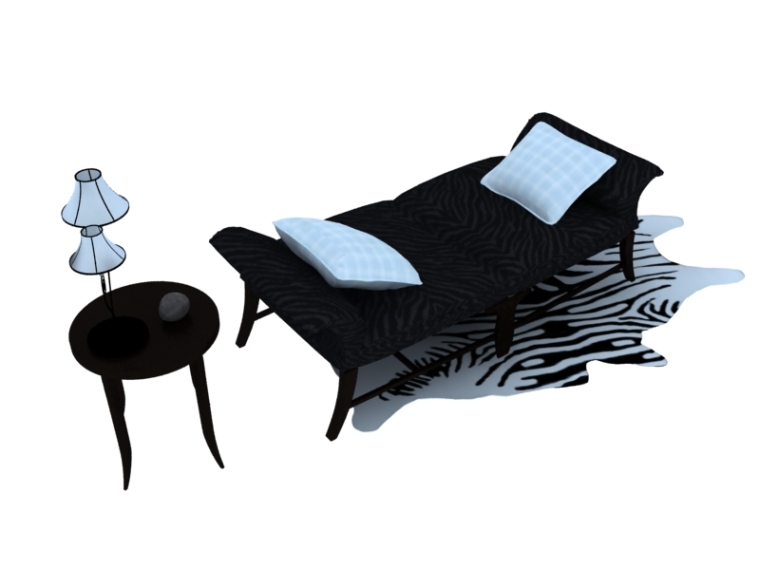 休闲接待沙发资料下载-欧式休闲沙发3D模型下载