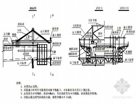 高速铁路工程作业指导书全套969页84篇（路桥隧站场 长轨精调）-三角挂篮结构图