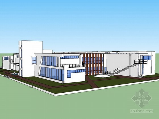 数字化社区资料下载-社区中心设计sketchup模型下载