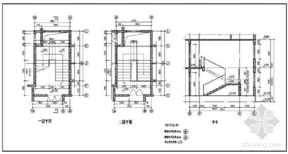 电梯板式住宅资料下载-某十一层板式住宅楼梯详图（四）