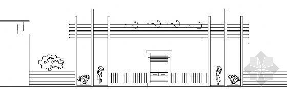 岗亭门楼建筑施工图资料下载-XX花园住宅小区大门和岗亭图纸