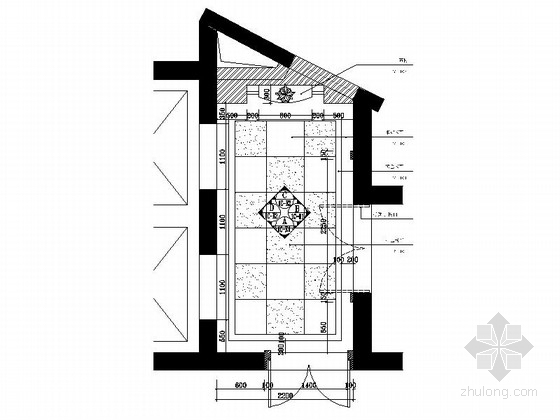 成都小区电梯施工图资料下载-[成都]豪华五星级酒店首层消防电梯间装修施工图