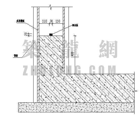 施工缝止水条方案资料下载-导墙浇筑及BW止水条详图