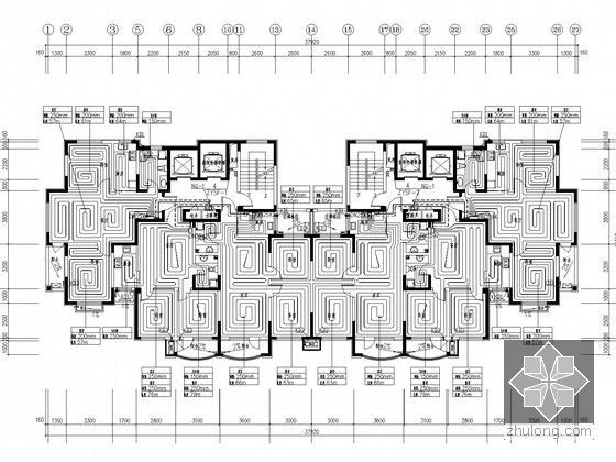 高层住宅楼采暖通风系统设计施工图-十八层采暖平面图