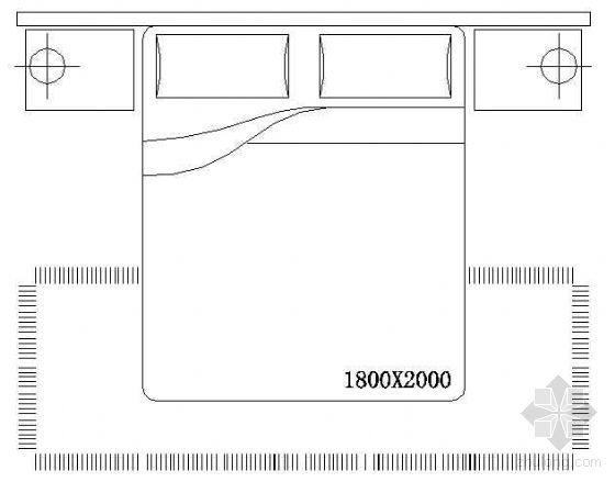 宿舍双层床cad资料下载-床平面CAD图块3