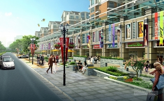 [江苏]滨海商业街景观设计规划-效果图