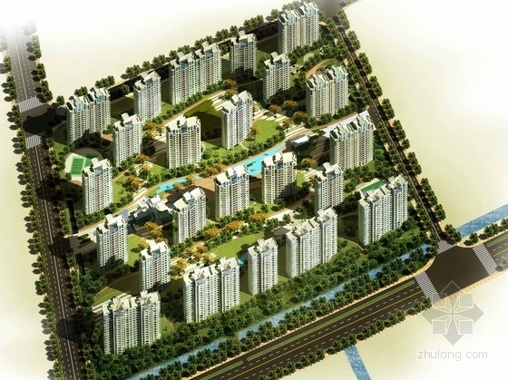 古典风格的公园资料下载-[上海]新古典风格高层公园式住宅区规划设计方案文本