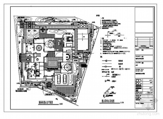 别墅园林CAD图资料下载-某别墅园林给排水及配电设计图