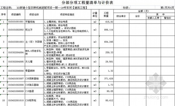 厂房钢结构验收表格资料下载-[四川]2012年新建厂房招标文件（清单+说明）
