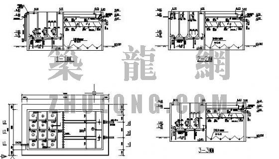 斜管沉淀池图cad资料下载-穿孔漩流絮凝斜管沉淀池