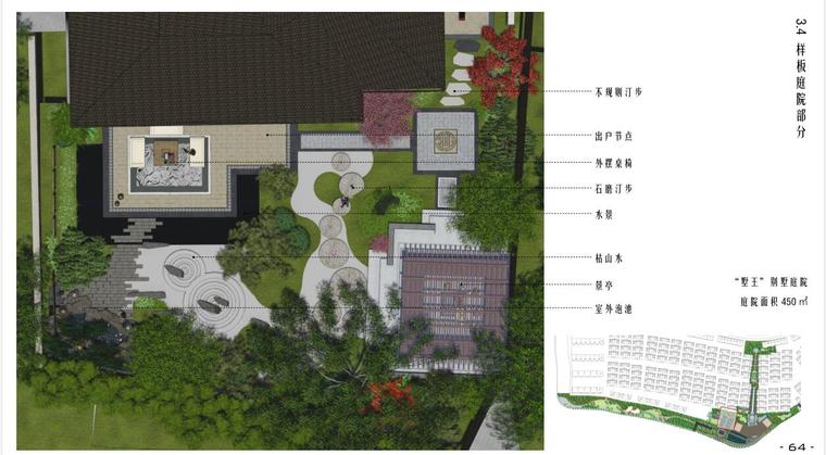 [上海]经典新亚洲风格伯爵公馆景观案例文本-部分庭院平面图