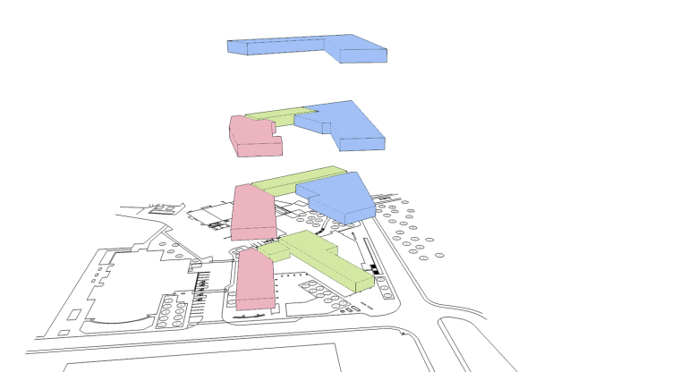 加拿大大学建筑设计鼓励跨学科交流-program_blocks_extruded