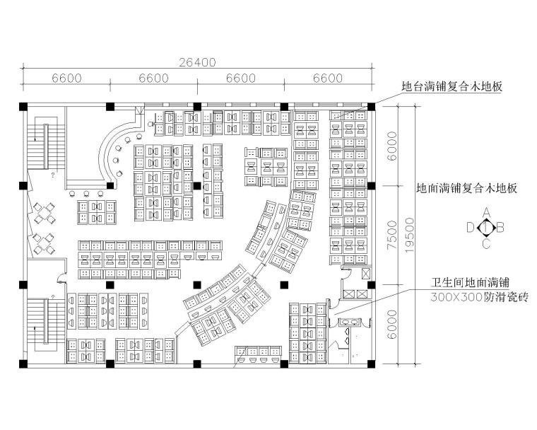 室内装修设计CAD资料下载-网吧室内装修设计方案图（CAD）